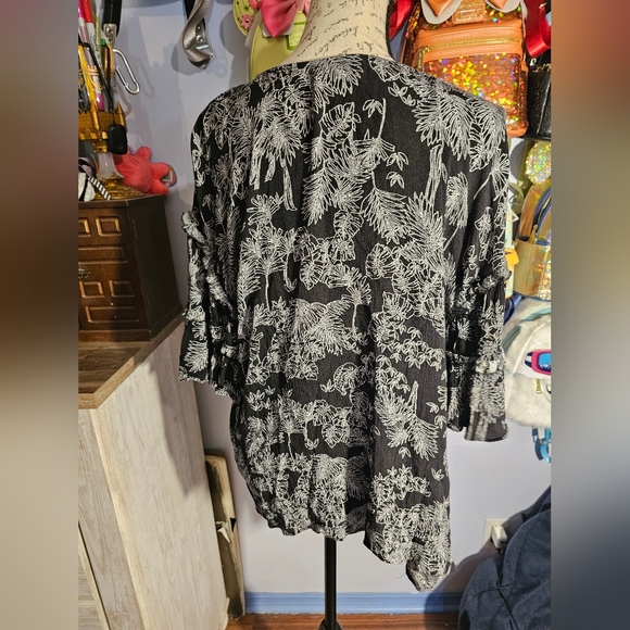 A.n.a A New Approach Black And White Top Ladies Xxlarge Flowy Arms. - Picture 4 of 10